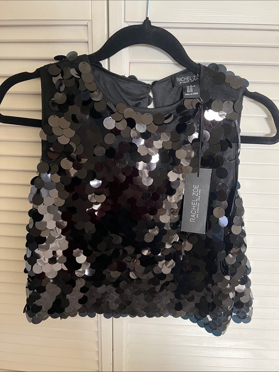 Rachel Zoe Tops - Rachel Zoe Black Sequin Camisole Top Size XS